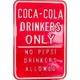 Coca Cola Heavy Red Parking Sign No Pepsi Drinker Allowed 17.5 x 12 Rare