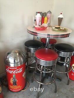 Coca Cola ICE COLD Soda Pop High Table Malt Shop 1950s Retro Diner Table