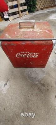 Coca Cola Ice Box Vintage Metal Chest