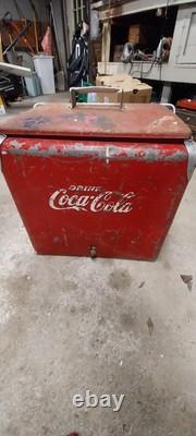 Coca Cola Ice Box Vintage Metal Chest