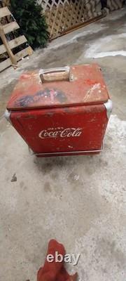 Coca Cola Ice Box Vintage Metal Chest