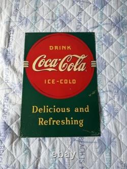 Coca-Cola Ice Cold Sign Antique USA 31x44cm Refreshing Vintage Decor