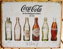 Coca Cola In The Distinctive Vintage Bottle Evolution TIN SIGN coke metal #1839