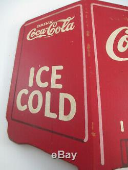 Coca-Cola Kay Display Wood Masonite Red Cooler Wall Hang Sign 1940s Rare