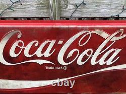 Coca Cola Large Embossed Plastic Sign 7ft X 33 1/2 Original Enjoy Coca Cola