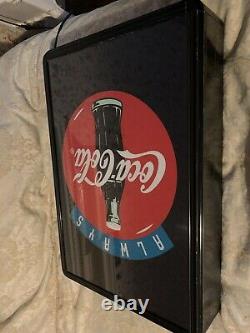 Coca Cola Light Up Sign 1990 Vintage Fibre Optic