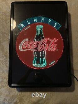 Coca Cola Light Up Sign 1990 Vintage Fibre Optic