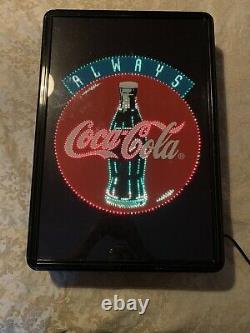 Coca Cola Light Up Sign 1990 Vintage Fibre Optic