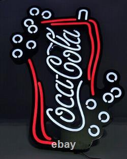 Coca-Cola Lighted LED Sign With Animated Bubbles And Hanging Hardware
