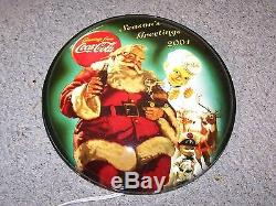 Coca Cola Ltd Edition Light Up Santa & Sprite Boy 2001 #735 Of 1500 Button Sign