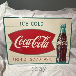 Coca-Cola Metal Advertising Sign Ice Cold Sign of Good Taste Bottle MCA 1201