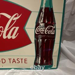 Coca-Cola Metal Advertising Sign Ice Cold Sign of Good Taste Bottle MCA 1201