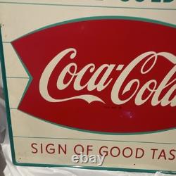 Coca-Cola Metal Advertising Sign Ice Cold Sign of Good Taste Bottle MCA 1201