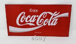 Coca-Cola Metal Sign 14x7 Enjoy Coca Cola Sign / Tray Collectible VTG