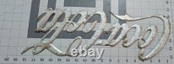 Coca-Cola Metal Sign Script Logo Cutout 19 Vintage Soda Fountain RARE