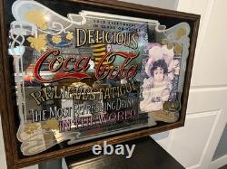 Coca Cola Mirror 25 x 37 1970s Rare Vintage
