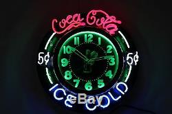 Coca Cola Neon Clock 26! Fountain Service Garage Collectors Sign Clock
