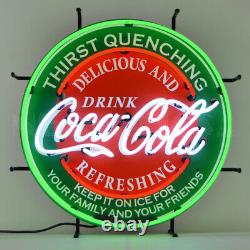 Coca Cola Neon Sign Retro Look Neon Size 24 x 24 Garage Art Neon