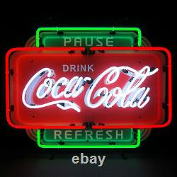 Coca Cola Neon sign Pause and refresh Soda Fountain machine wall lamp light Coke