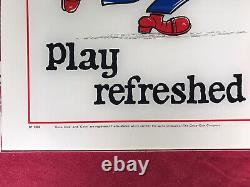 Coca Cola PLAY REFRESHED SIGN Vintage 1973 Trade Show NOS 15 X 15 BOWLING