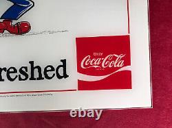 Coca Cola PLAY REFRESHED SIGN Vintage 1973 Trade Show NOS 15 X 15 BOWLING