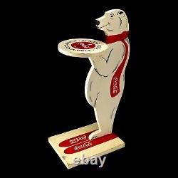 Coca Cola Polar Bear Server Butler Waiter Tray Table Collectible