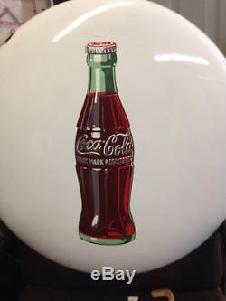 Coca Cola Porcelain 24 Inch Button Sign, Shiny white, Cardboard, Door Push