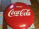 Coca Cola Porcelain Button Sign 24 inch Country Store Advertising