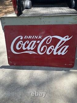 Coca Cola Porcelain Double Sided Hanging Sign All Original