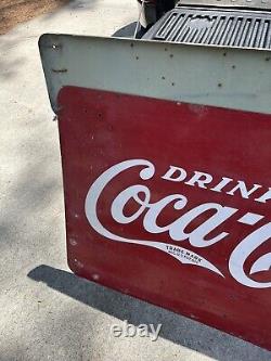 Coca Cola Porcelain Double Sided Hanging Sign All Original