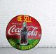 Coca Cola Porcelain Enamel Heavy Metal Sign 30 Inches Round SS