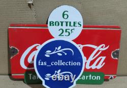 Coca Cola Porcelain Enamel Sign 13 x 9.5 Inches 1 Sided