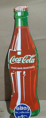 Coca Cola Porcelain Enamel Sign 36 x 10 Inches 1 Sided