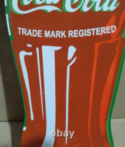 Coca Cola Porcelain Enamel Sign 36 x 10 Inches 1 Sided