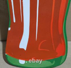 Coca Cola Porcelain Enamel Sign 36 x 10 Inches 1 Sided