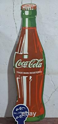 Coca Cola Porcelain Enamel Sign 36 x 10 Inches 1 Sides