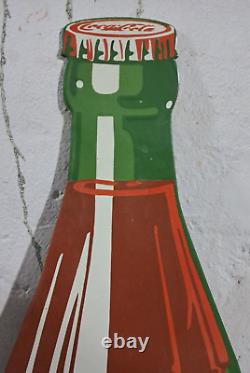 Coca Cola Porcelain Enamel Sign 36 x 10 Inches 1 Sides