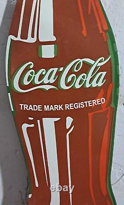 Coca Cola Porcelain Enamel Sign 36 x 10 Inches 1 Sides