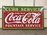 Coca Cola Porcelain Sign Curb Service