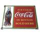 Coca Cola Porcelain Sign Vintage Service Beverage Bottle Gas Pump Sign