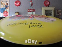 Coca-Cola RARE Spriteboy 16 Mint 6pack Button Sign Porcelain