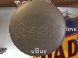 Coca-Cola Rare 16 inch Brass Button Sign