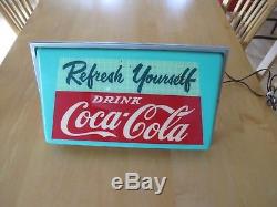 Coca Cola Rare 50s Refresh Yourself Hanover Light Up Sign Nice but Spider Webing