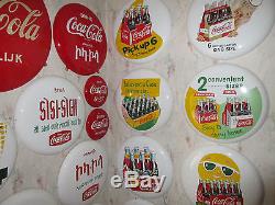 Coca-Cola Rare Mint 16 Button Sign REGULAR SIZE 6pack Coke Porcelain