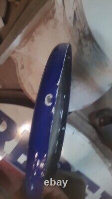 Coca Cola Rare Porcelain Enamel Heavy Metal 20 inches Diameter Blue