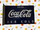 Coca Cola Rare Porcelain Enamel Heavy Metal 24 x 16 inches with Flange Blue
