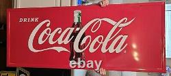 Coca-Cola Red Horizontal Drink Coca-Cola Sign 24 x 60 inches Contour Bottle Logo