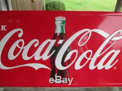 Coca-Cola Red Horizontal Drink Coca-Cola Sign 24 x 60 inches Contour Bottle Logo