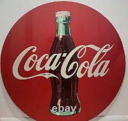 Coca Cola SIGN Metal Tin Sheet StoreFront GAS Oil STATION Business Store 4 Feet