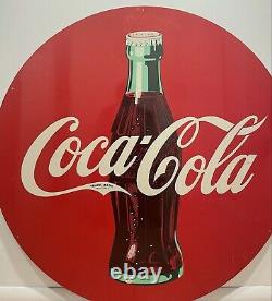 Coca Cola SIGN Metal Tin Sheet StoreFront GAS Oil STATION Business Store 4 Feet